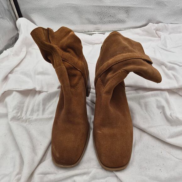 NEW Steve Madden Romney Bootie Chocolate Brown Suede Slouchy Western size 9 - Picture 2 of 9